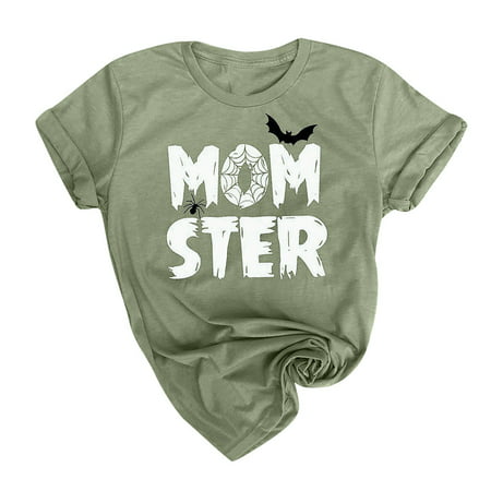 GWAABD Cute Sweatshirt Sleeve Tee Women Printing Letters Casual Blouse Tops Tunic Shirt Short Women S Blouse