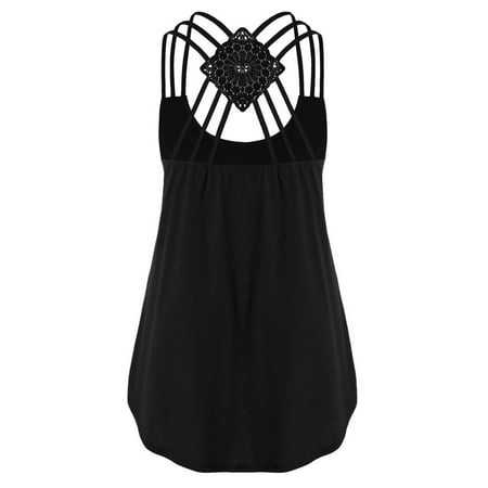 GWAABD Padded Bra Tank Tops for Women Low Top Tops Top Bandages Strappy High Notes Vest Ladies  Tank Sleeveless Tank Women S Blouse