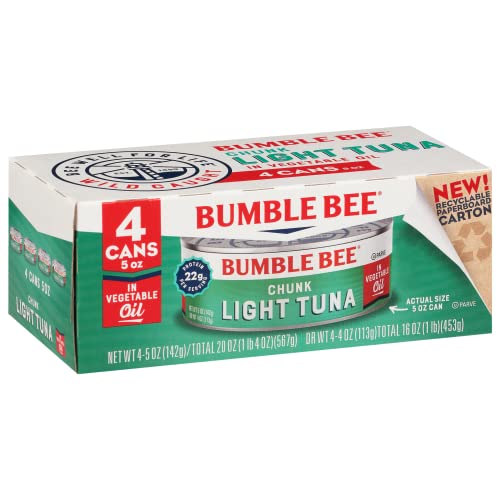 (Pack of 4) Bumble Bee Chunk Light Tuna in Vegetable Oil  5 Oz Cans thumbnail