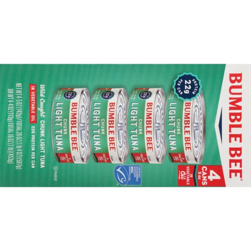 (Pack of 4) Bumble Bee Chunk Light Tuna in Vegetable Oil  5 Oz Cans thumbnail