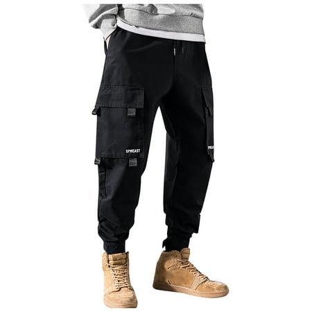 GWAABD Dress Pants Woemn Color Drawstring Casual Outdoor Clothing Work Hiking Pants Men Mouth Pants Solid Pants