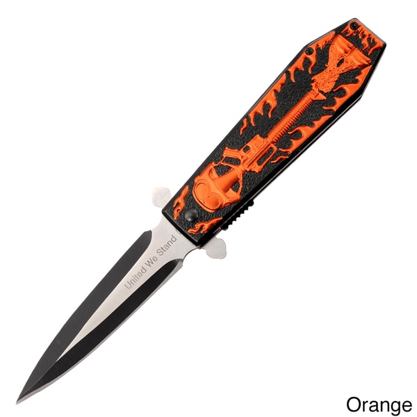 Shelter 9545 9.5 in. Hunt Down Coffin Handle with Spring Assisted Knife USA-Grey M16