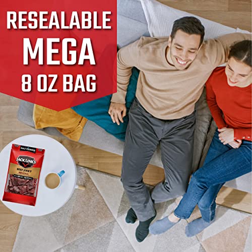 Jack Link's Beef Jerky, Original, 1/2 Pounder Bag - Flavorful Meat Snack, 10g of Protein and 80 Calories, Made with Premium Beef - 96% Fat Free, No Ad thumbnail