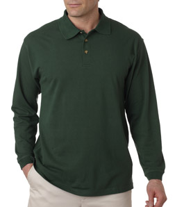 Bodek and Rhodes 18915495 8532 Ultraclub Adult Long-sleeve Classic Piqu Polo Forest - Large