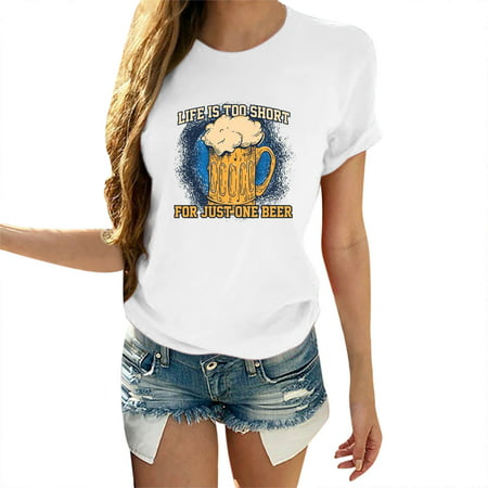 GWAABD Long Sleeve Tshirts Funny T Shirt Print for Women Short Sleeve Tops Cwer Neck Shirts Casual Blouse