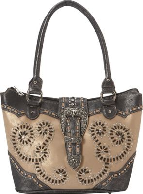 Montana West Concealed Handgun Tote Tan - Montana West Manmade Handbags