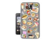 Huawei Ascend Y625 Gel Silicone Case All Edges Protection Cover C0275 - Collage Food Ice Cream Cupcake Doughnut Mcaroon Waffle Peanut Butter