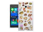 Nokia Lumia 730 Gel Silicone Case All Edges Protection Cover C0275 - Collage Food Ice Cream Cupcake Doughnut Mcaroon Waffle Peanut Butter