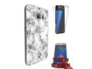 Samsung Galaxy S6 360 Degree Case Protection Gel Silicone Cover 1229 - Novelty Fun Marble Texture