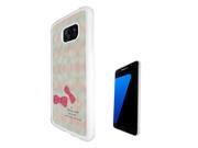 Samsung Galaxy S7 G930 Rubber Case Cover- White 1021 - Pink Bow Girls Fashion Love Quote