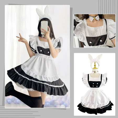 Twifer Sun Dresses for Women 2023 Women S Fashion Maid Outfit Cute Maid Outfit Dress Set