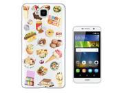 Huawei G7 Plus 5.5'' Gel Silicone Case All Edges Protection Cover C0275 - Collage Food Ice Cream Cupcake Doughnut Macaroon Waffle Peanut Butter