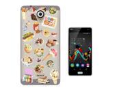 Wiko U Feel Lite Gel Silicone Case All Edges Protection Cover C0275 - Collage Food Ice Cream Cupcake Doughnut Macaroon Waffle Peanut Butter
