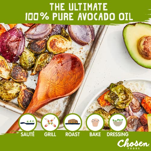 Chosen Foods 100% Pure Avocado Oil  Keto and Paleo Diet Friendly  Kosher Oil for Baking  High-Heat Cooking  Frying  Homemade Sauces  Dressings and Mar thumbnail