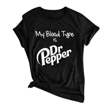 GWAABD Trendy Tops for Women Casual Tops Letter T-Shirt Blouse Women O-Neck Short Printing Loose Sleeves Women S Blouse