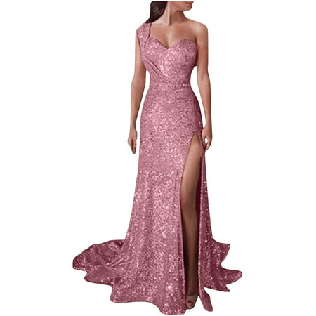Guieoi Summer Dresses for Women 2518 Women S V- Neck Paillette Suspenders High Waist Condole Back Zipper Gold Velvet High Waist Formal Dress Summer Dr