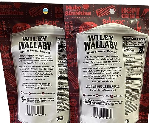 Wiley Wallaby  Hot Cinnamon Licorice Candy  Vegan  Fat Free  No High Fructose Corn Syrup 7.05 Oz 200g 2 Pack thumbnail