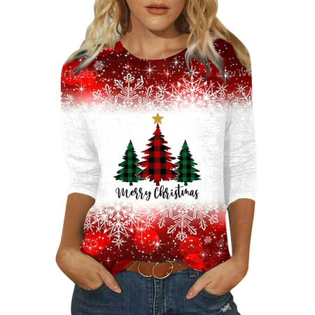 CLZOUD Blouses for Women Casual Beige Womens Alphabet Print Sweatshirt Long Sleeve Crew Neck Casual Top Shirt Xxl