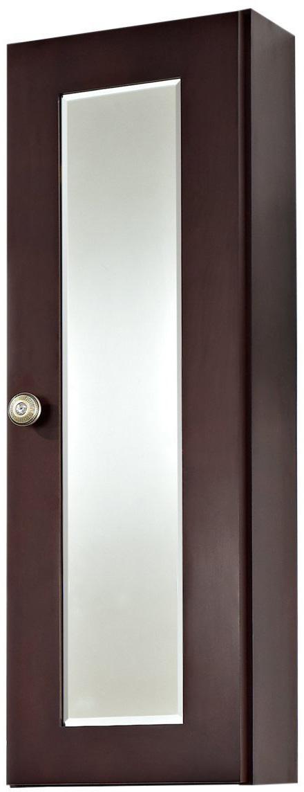 American Imaginations 12-in. W 36-in. H Transitional Birch Wood-Veneer Medicine Cabinet in Coffee AI-1136