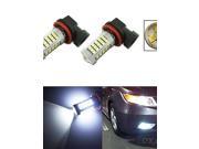 2pcs White Car Bulb 60 Smd 2835 +3 Smd 3535 LED H11 Fog Light Lamp Pgj192 Backup Dc 12v -24v
