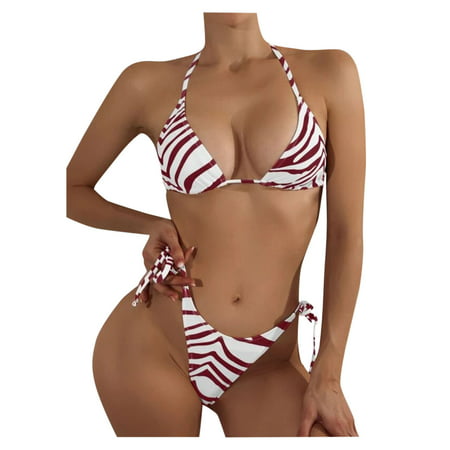 GWAABD Beach Twist Front Bikini Set Brazilian Bandage Beachwear Swimsuit Push-up Swimwear Set Bandeau Bikini Women Swimwears Tankinis Set
