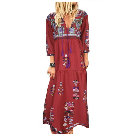GWAABD Plus Size Boho Dress Women S Long DressesDrawcord Lace UpParty Dating Fitted MIDI Dress