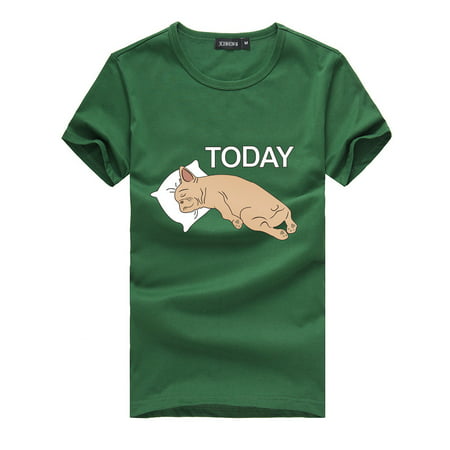 CLZOUD Shirts for Women Green Women Girls Plus Size Print Tees Shirt Short Sleeve T Shirt Blouse Tops Xl