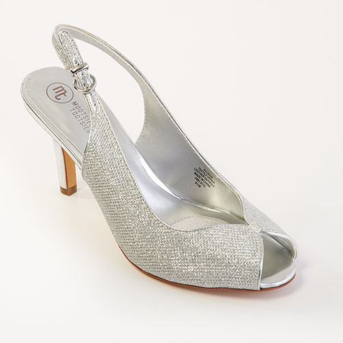 Mootsies Tootsies Allison Slingback Shimmer Heels 7 B, Silver