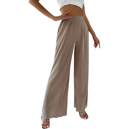 GWAABD Carpenter Pants for Women Womens Casual High Waisted Wide Leg Pants Button up Straight Leg Trousers