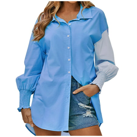 GWAABD Tight Long Sleeve Shirts for Women Women S Silk Button Down Shirts Long Sleeve Slim Fit Casual Satin Blouses