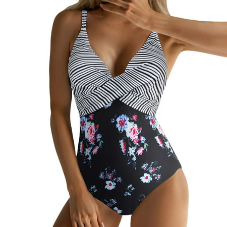 GWAABD Bandeau Bikini Swimsuit Women S OnePiece Swimsuits Tummy High Waisted Bathing Suit Wrap Tie Back Monokini FrontCross Swimwear 1 Piece Swimsuit