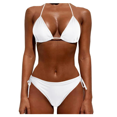 GWAABD Square Neck Bikini Top Two Plus Swimsuit Size Push Piece Sets up Beachwear Women Bikini Swimwears Tankinis Set