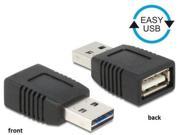 DeLOCK - USB-Adapter - USB Typ a, 4-polig (M) - USB Typ a, 4-polig (W) - Schwarz (65520)