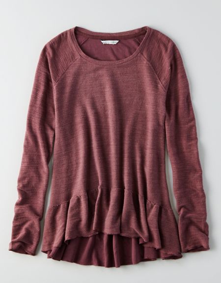 Ae Ruffle Hem Sweatshirt