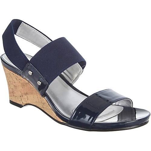 Mootsies Tootsies Womens Shenan Wedge Sandals-8.5 M,navy