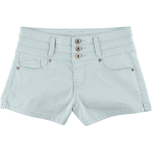 Blue Spice Juniors Solid Triple Button Shorts-13,mint Green
