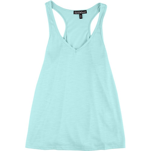 Derek Heart Juniors V-neck High-low Tank Top-large,mint Green