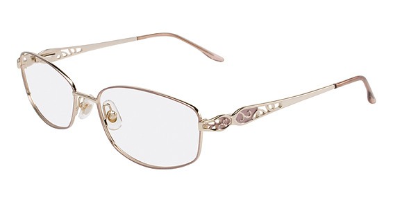 Marchon NYC Tres Jolie 135 Full Rim Oval Sparkling Rose Eyeglasses