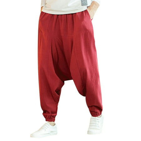 GWAABD Plus Size Dress Pants for Women Business Casual Cotton and Length Fashion Loose Men S Color Linen Hop Style Casual Pant Pants