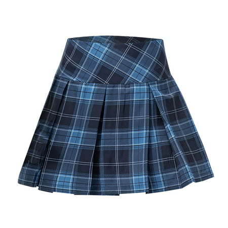 GWAABD Womens Skirts Knee Length Women S Pleated Skirt with Comfy Casual Stretchy Band Plaid Sports Skirt Outdoor Running Tennis Culottes Yoga Culotte