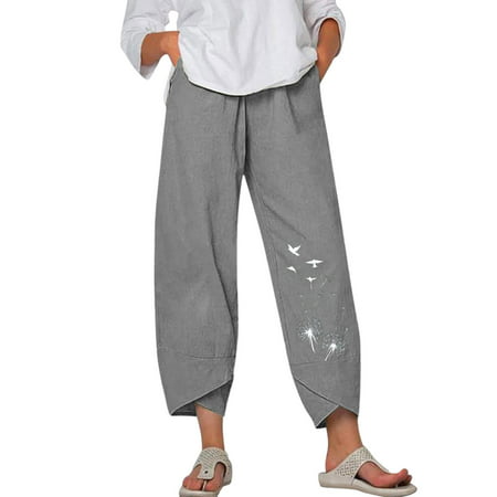 GWAABD Tall Yoga Pants Cropped Pants for Women Office Women Capri Pants with Pockets Wide Leg Casual Soft Pant Lightweight Capris