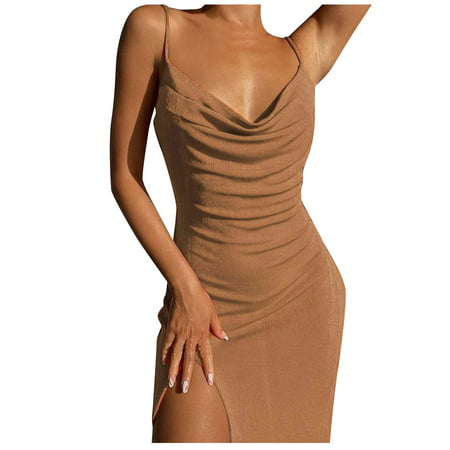 GWAABD Oversized Dress for Women Women Elegant Dress Solid Color Dress Party Club Dress Fashion Slim Dress Long Loose Dress