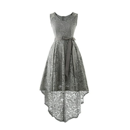 GWAABD Easter Dress for Women Knee Length Womens  Ball Party V Neck Sleeveless Lace High Rise Lace Dress