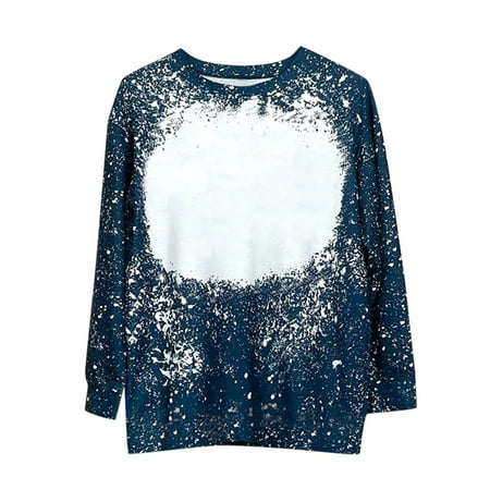 CLZOUD Summer T-shirt Blue Women S Autumn Winter Casual O-Neck Raglan Sleeve Snow Printed T-Shirt Tops Blouse S