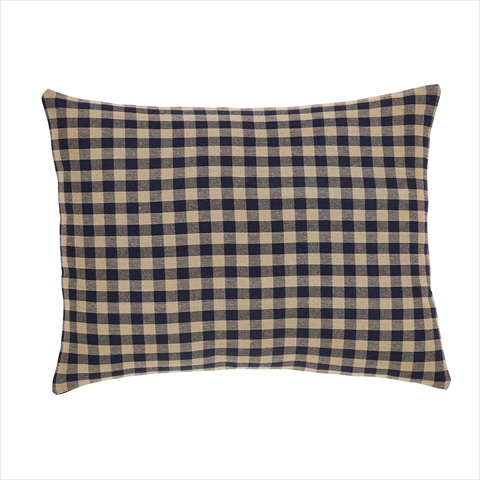 Navy Check Fabric Pillow Cover 14x18