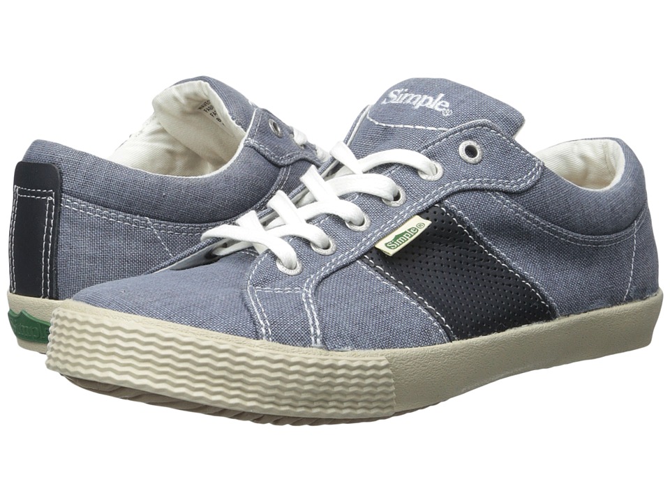 Simple - Waveoff 1 (navy Waxy Milled/linen) Men's Shoes