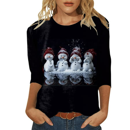 CLZOUD Dress Shirts for Women Black Polyester New Design V Printing T Shirt for Men Xl
