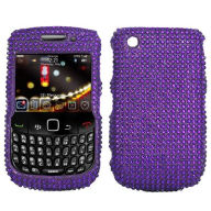 Purple Bling Diamond Design Snap-on Cover Case for Blackberry Curve 8530 Aries