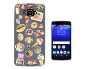 Alcatel Idol 4s 5.5'' Gel Silicone Case All Edges Protection Cover C0275 - Collage Food Ice Cream Cupcake Doughnut Macaroon Waffle Peanut Butter