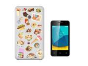 Vodafone Smart First 7 Gel Silicone Case Protection Cover C0275 - Collage Food Ice Cream Cupcake Doughnut Macaroon Waffle Peanut Butter